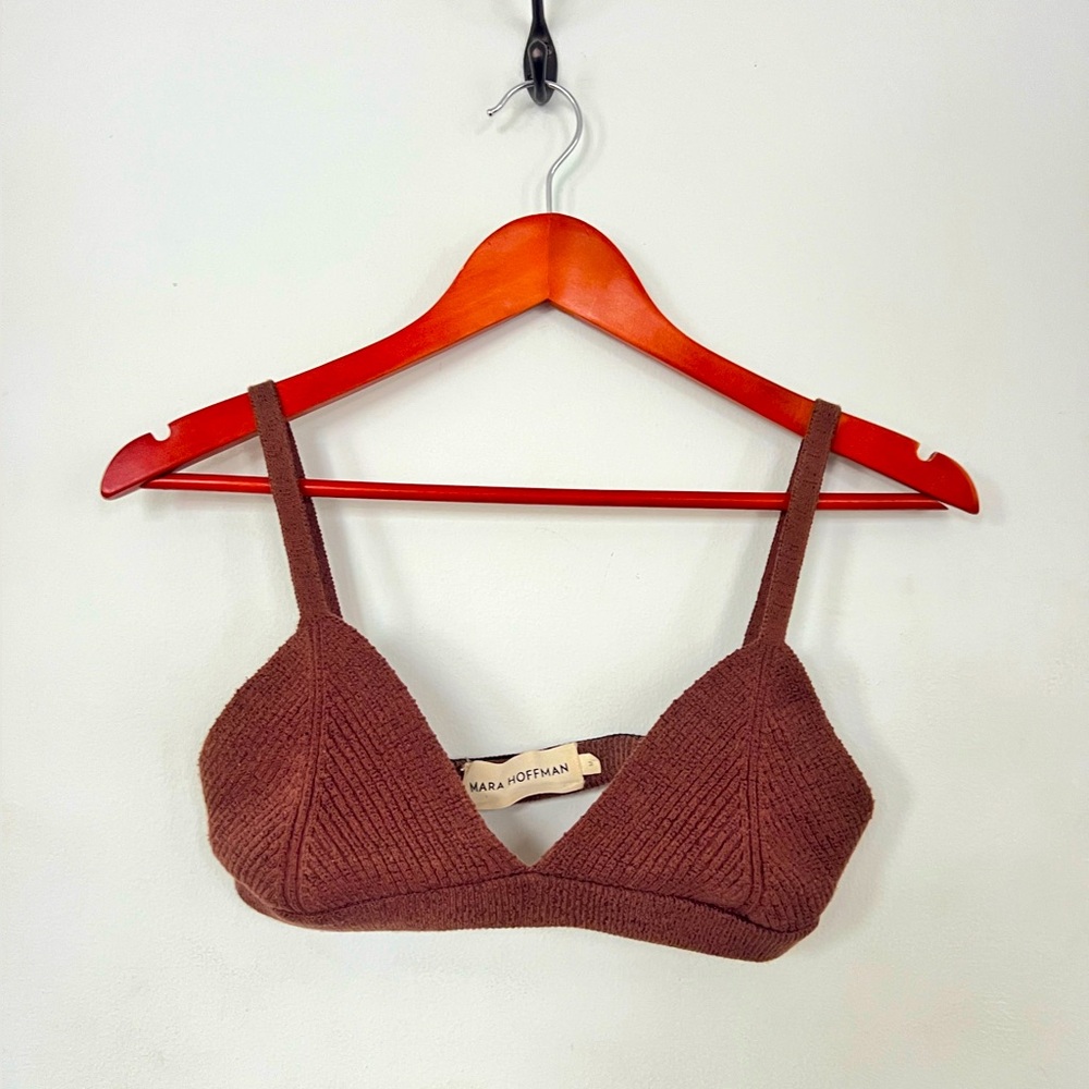 Mara Hoffman knit crochet bra